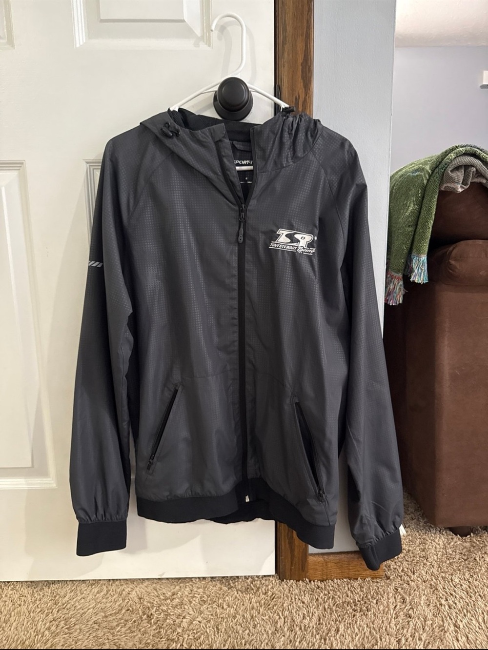 Sport-Tek Gray Kids' Hooded Rain Jacket